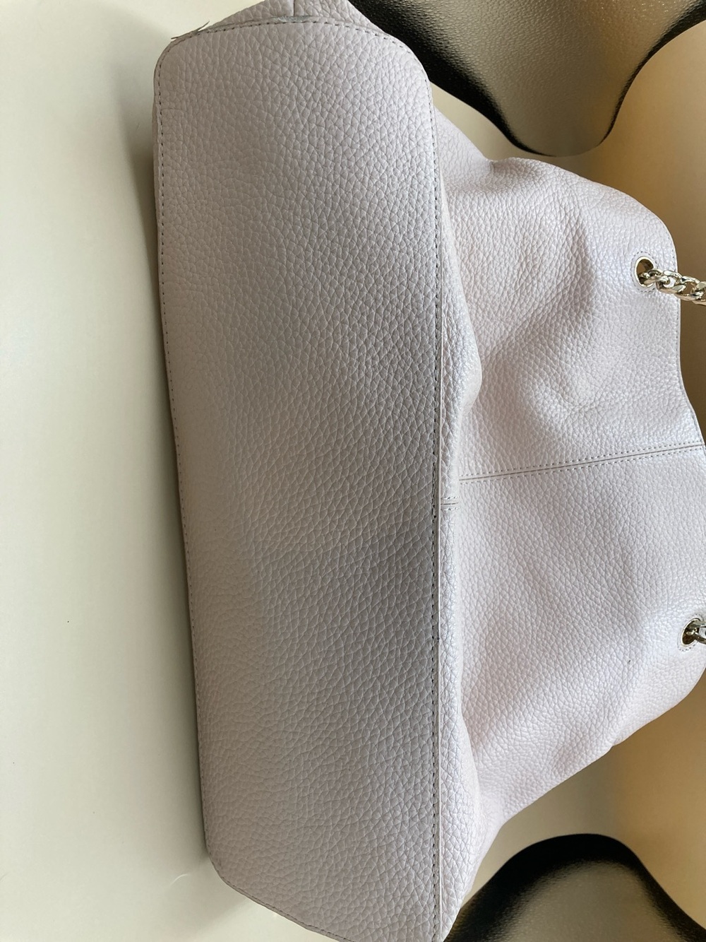 14th & Union Pale pink blush Shoulder Tote with Gold Chain Handles - Picture 4 of 12